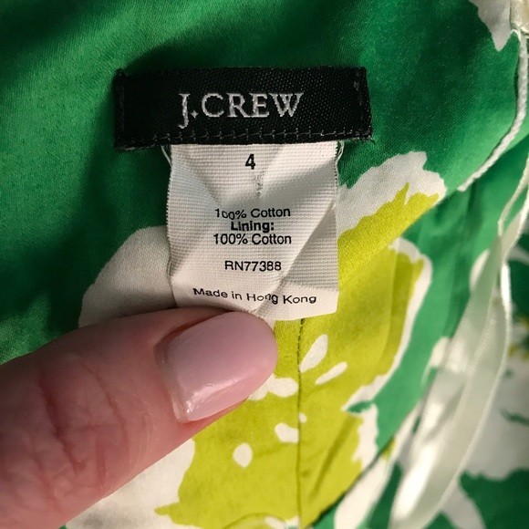 J. crew sz 4 green floral strapless a-line dress - Picture 7 of 8